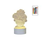 Casa si Gradina - Corpuri si surse de iluminat - Veioze si lampi - Lampi de veghe copii - Lampa de veghe  3D LED, Flori, 16 culori cu telecomanda, alimentare USB sau 3 baterii AA - Infinity.ro