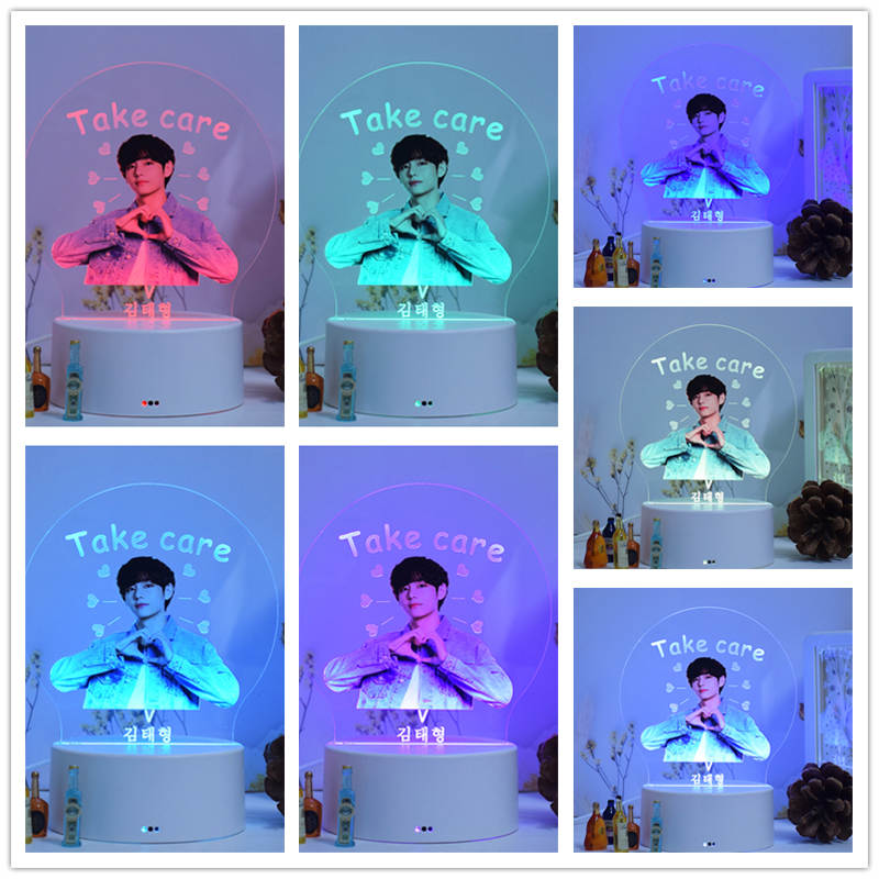 Casa si Gradina - Corpuri si surse de iluminat - Veioze si lampi - Lampi de veghe copii - Lampa de veghe LED, V BTS, 7 culori, alimentare USB sau 3 baterii AA - Infinity.ro