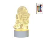 Casa si Gradina/Corpuri si surse de iluminat/Veioze si lampi/Lampi de veghe copii - Lampa de veghe 3D LED, Robotel, 16 culori,cu telecomanda, lumina ambientala, alimentare USB sau 3 baterii AA - Infinity.ro