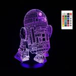 Casa si Gradina/Corpuri si surse de iluminat/Veioze si lampi/Lampi de veghe copii - Lampa de veghe 3D LED, Robotel, 16 culori,cu telecomanda, lumina ambientala, alimentare USB sau 3 baterii AA - Infinity.ro
