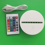 Casa si Gradina/Corpuri si surse de iluminat/Veioze si lampi/Lampi de veghe copii - Lampa de veghe 3D LED, Robotel, 16 culori,cu telecomanda, lumina ambientala, alimentare USB sau 3 baterii AA - Infinity.ro