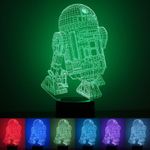 Casa si Gradina/Corpuri si surse de iluminat/Veioze si lampi/Lampi de veghe copii - Lampa de veghe 3D LED, Robotel, 16 culori,cu telecomanda, lumina ambientala, alimentare USB sau 3 baterii AA - Infinity.ro