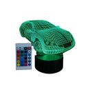 Casa si Gradina/Corpuri si surse de iluminat/Veioze si lampi/Lampi de veghe copii - Lampa de veghe 3D LED, Masina, 16 culori,cu telecomanda, lumina ambientala, alimentare USB cu incarcator priza si/sau 3 baterii AA - Infinity.ro