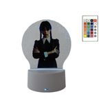 Casa si Gradina - Corpuri si surse de iluminat - Veioze si lampi - Lampi de veghe copii - Lampa de veghe LED, Wednesday Addams, 16 culori, cu telecomanda, alimentare USB sau 3 baterii AA - Infinity.ro