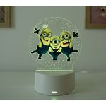 Casa si Gradina - Corpuri si surse de iluminat - Veioze si lampi - Lampi de veghe copii - Lampa de veghe LED, Minions, 16 Culori, cu telecomanda, Lumina Ambientala, Alimentare USB sau 3 baterii AA - Infinity.ro