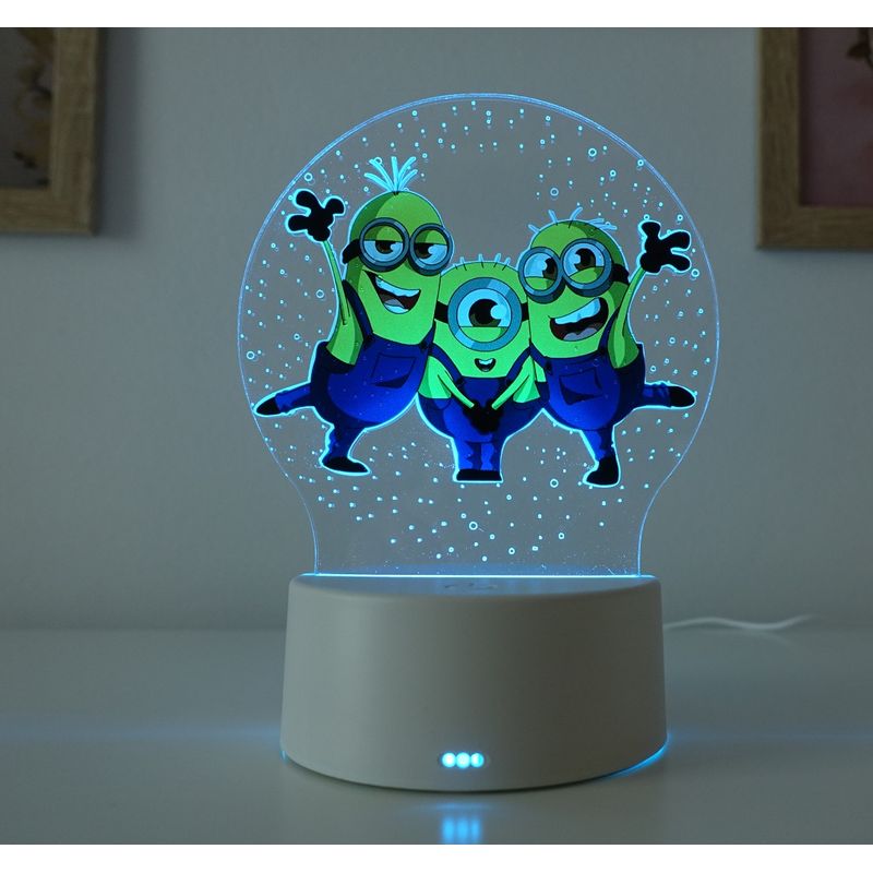 Casa si Gradina - Corpuri si surse de iluminat - Veioze si lampi - Lampi de veghe copii - Lampa de veghe LED, Minions, 16 Culori, cu telecomanda, Lumina Ambientala, Alimentare USB sau 3 baterii AA - Infinity.ro