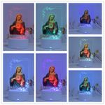 Casa si Gradina - Corpuri si surse de iluminat - Veioze si lampi - Lampi de veghe copii - Lampa de veghe LED, Maica Domnului, 16 culori, cu telecomanda, alimentare USB sau 3 baterii AA - Infinity.ro