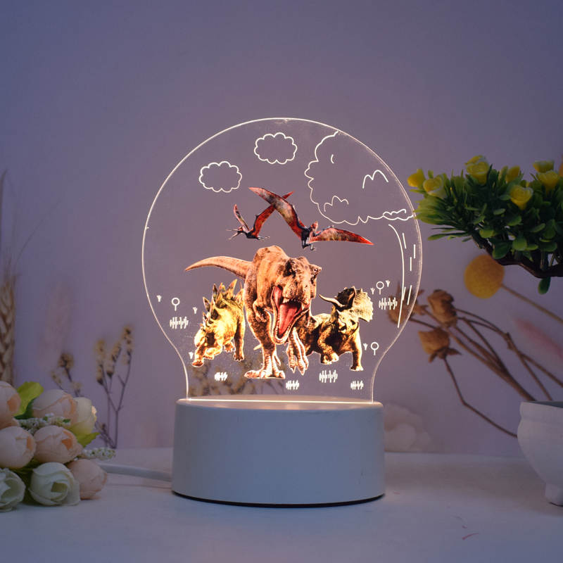 Casa si Gradina - Corpuri si surse de iluminat - Veioze si lampi - Lampi de veghe copii - Lampa de veghe LED, Dinozauri Jurassic Park, 16 culori, cu telecomanda, alimentare USB sau 3 baterii AA - Infinity.ro