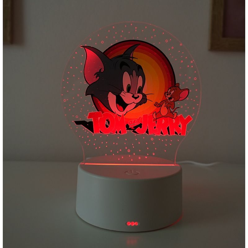 Casa si Gradina - Corpuri si surse de iluminat - Veioze si lampi - Lampi de veghe copii - Lampa de veghe LED, Tom si Jerry, 16 Culori, cu telecomanda, Lumina Ambientala, Alimentare USB sau 3 baterii AA - Infinity.ro