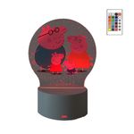 Casa si Gradina - Corpuri si surse de iluminat - Veioze si lampi - Lampi de veghe copii - Lampa de veghe LED, Peppa Pig Family, 16 Culori, cu telecomanda, Lumina Ambientala, Alimentare USB sau 3 baterii AA - Infinity.ro