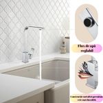 Casa si Gradina - Sanitare - Chiuveta bucatarie si accesorii - Baterii bucatarie - Baterie chiuveta bucatarie, Adsinio, pipa inalta, rotativa, monocomanda, Argintiu - Infinity.ro