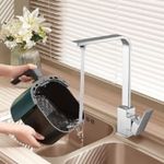 Casa si Gradina - Sanitare - Chiuveta bucatarie si accesorii - Baterii bucatarie - Baterie chiuveta bucatarie, Adsinio, pipa inalta, rotativa, monocomanda, Argintiu - Infinity.ro