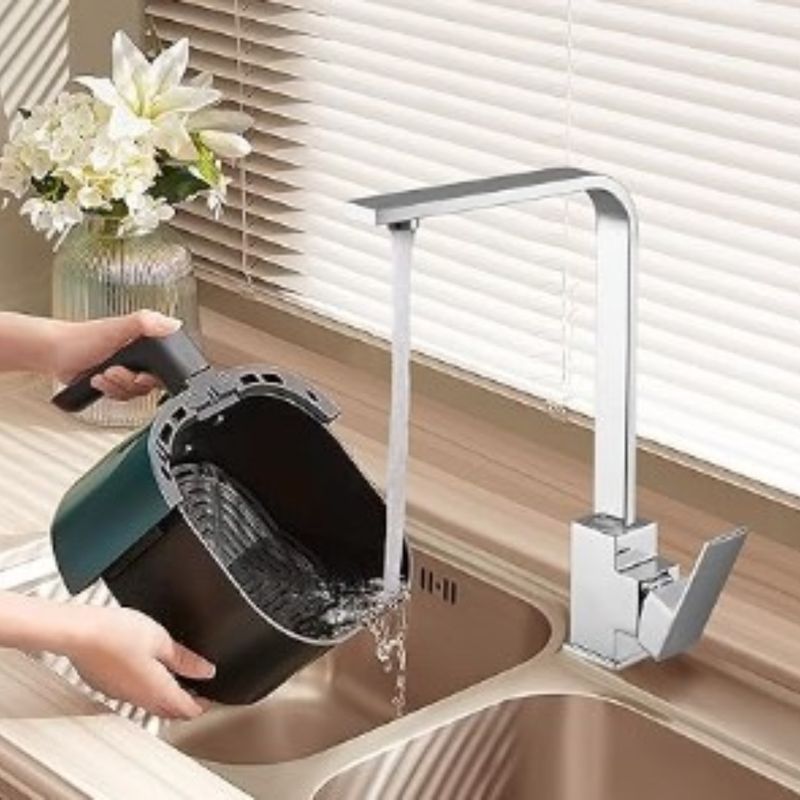 Casa si Gradina - Sanitare - Chiuveta bucatarie si accesorii - Baterii bucatarie - Baterie chiuveta bucatarie, Adsinio, pipa inalta, rotativa, monocomanda, Argintiu - Infinity.ro