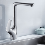 Casa si Gradina - Sanitare - Chiuveta bucatarie si accesorii - Baterii bucatarie - Baterie chiuveta bucatarie, Adsinio, Tub de cupru rotativ, pipa inalta, rotativa, monocomanda, Argintiu - Infinity.ro