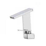 Casa si Gradina - Sanitare - Lavoar baie si accesorii - Baterii sanitare - Baterie chiuveta baie, Adsinio, Iesire in cascada, pipa fixa, scurta, monocomanda, Argintiu - Infinity.ro