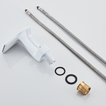 Casa si Gradina - Sanitare - Lavoar baie si accesorii - Baterii sanitare - Baterie chiuveta baie, Adsinio, Corp de cupru, Iesire in cascada, Reglare manuala a temperaturii apei, Alb - Infinity.ro