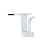 Casa si Gradina - Sanitare - Lavoar baie si accesorii - Baterii sanitare - Baterie chiuveta baie, Adsinio, Corp de cupru, Iesire in cascada, Reglare manuala a temperaturii apei, Alb - Infinity.ro