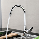 Casa si Gradina - Sanitare - Chiuveta bucatarie si accesorii - Baterii bucatarie - Baterie chiuveta bocatarie, Adsinio, Robinet mare curbat, Aliaj de cupru, Reglare manuala a temperaturii apei, Argintiu - Infinity.ro