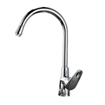 Casa si Gradina - Sanitare - Chiuveta bucatarie si accesorii - Baterii bucatarie - Baterie chiuveta bocatarie, Adsinio, Robinet mare curbat, Aliaj de cupru, Reglare manuala a temperaturii apei, Argintiu - Infinity.ro