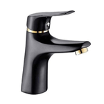 Casa si Gradina - Sanitare - Lavoar baie si accesorii - Baterii sanitare - Baterie de baie, Adsinio, Corp din Cupru brut, Anticoroziv, Cartus ceramic, Apa calda si rece, Monocomanda, Negru-Auriu - Infinity.ro