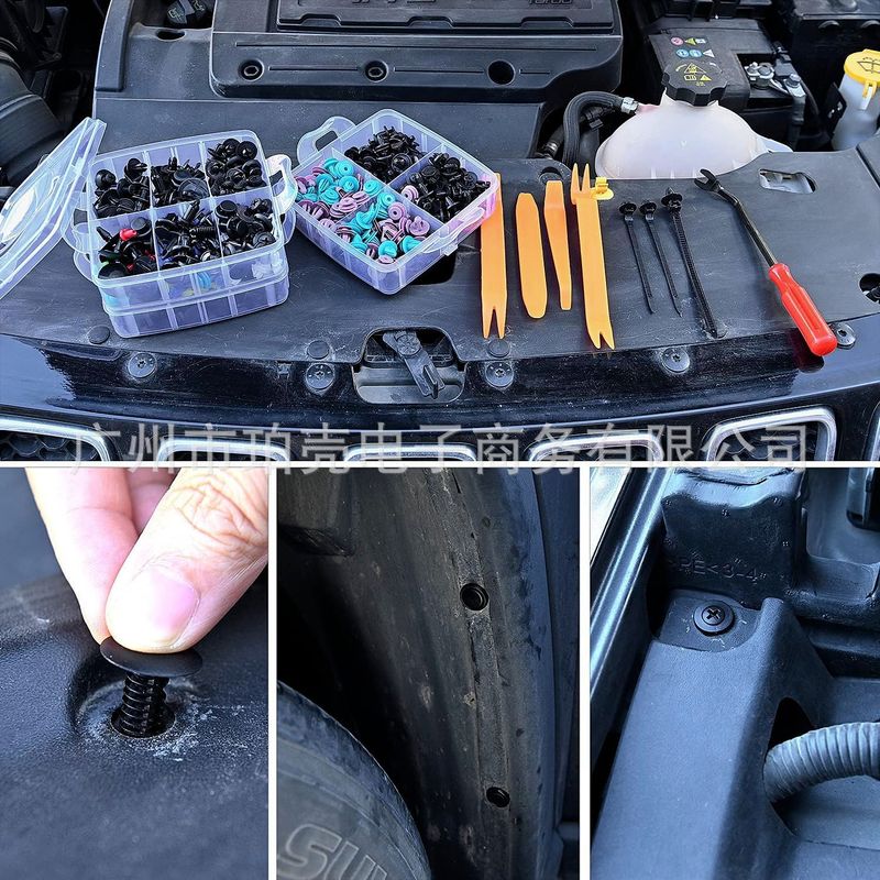 Auto si Moto - Reparatii si depanare - Scule auto - Scule si truse auto - Kit demontat interior auto, Adsinio, 5 piese, 725 cleme si clipsuri, 1 surubelnita demontare - Infinity.ro
