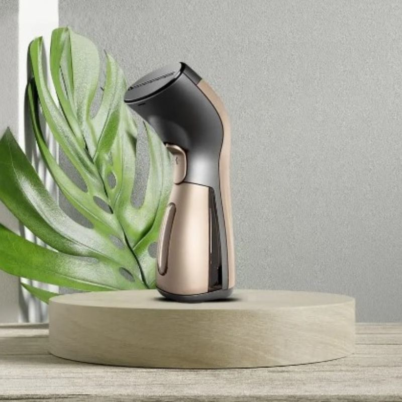 Electronice si Electrocasnice - Ingrijirea tesaturilor - Fiare de calcat - Aparat portabil de calcat cu aburi, Adsinio, Vertical si orizontal, 1000W, Negru-auriu, Husa de transport, - Infinity.ro