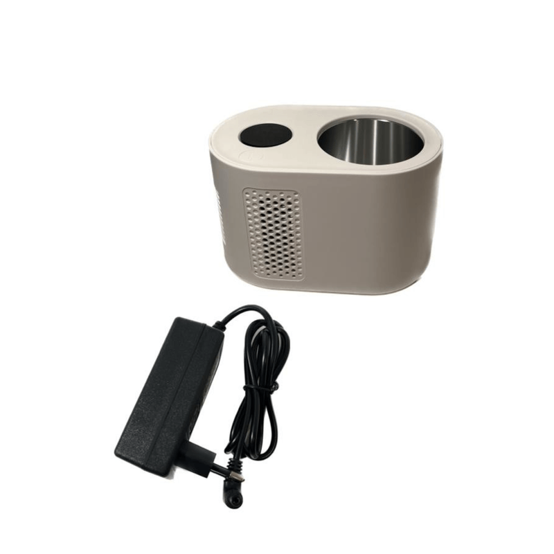 Casa si Gradina - Bucatarie si vesela - Accesorii bar - Termosuri si Cani termos - Cana termica cu suport de birou, Adsinio, display digital, incalzire, racire, 300 ml, Alb - Infinity.ro