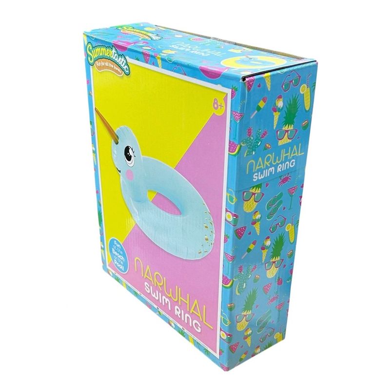 Jucarii, Copii si Bebe - Jucarii si jocuri - Jucarii de exterior - Colaci, ochelari si accesorii inot copii - Colac unicorn gonflabil, 90 x 75 cm, turcoaz, Grafix R05-0574 - Infinity.ro