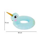 Jucarii, Copii si Bebe - Jucarii si jocuri - Jucarii de exterior - Colaci, ochelari si accesorii inot copii - Colac unicorn gonflabil, 90 x 75 cm, turcoaz, Grafix R05-0574 - Infinity.ro