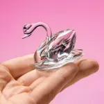 Casa si Gradina - Decoratiuni - Obiecte decorative - Accesorii decorative - Lebada de cristal 5x4 cm, Gonga® Transparent - Infinity.ro