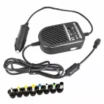 Laptop, Telefoane si Tablete - Laptopuri si accesorii - Accesorii Laptop - Incarcatoare laptop - Incarcator universal auto pentru laptop, 8 mufe, 80 W, Gonga® Negru - Infinity.ro