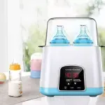 Jucarii, Copii si Bebe - Hrana si alaptare - Biberoane, suzete si accesorii hranire - Incalzitoare si termosuri bebe - Incalzitor dublu de biberoane, sterilizator multifunctional pentru sticle bebelusi si suzete, cu display LED, Gonga® Alb - Infinity.ro