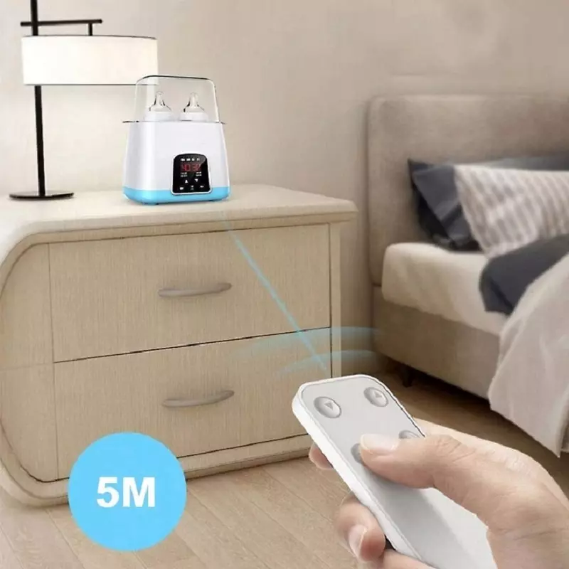 Jucarii, Copii si Bebe - Hrana si alaptare - Biberoane, suzete si accesorii hranire - Incalzitoare si termosuri bebe - Incalzitor dublu de biberoane, sterilizator multifunctional pentru sticle bebelusi si suzete, cu display LED, Gonga® Alb - Infinity.ro