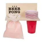 Jucarii, Copii si Bebe - Jucarii si jocuri - Jocuri si puzzle - Jocuri de societate - Joc de petrecere Beer Pong cu raft, 24 piese, Gonga® Rosu - Infinity.ro