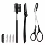 Ingrijire personala si Cosmetice - Machiaj - Sprancene - Set sprancene - Set de 11 instrumente profesionale pentru stilizarea sprancenelor si a genelor, Gonga® Negru - Infinity.ro