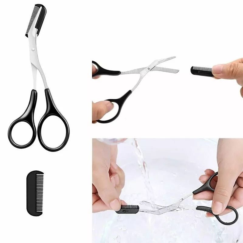 Ingrijire personala si Cosmetice - Machiaj - Sprancene - Set sprancene - Set de 11 instrumente profesionale pentru stilizarea sprancenelor si a genelor, Gonga® Negru - Infinity.ro