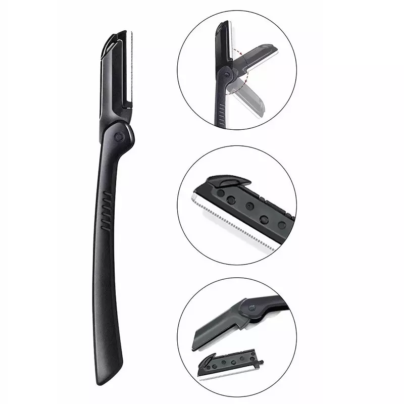 Ingrijire personala si Cosmetice - Machiaj - Sprancene - Set sprancene - Set de 11 instrumente profesionale pentru stilizarea sprancenelor si a genelor, Gonga® Negru - Infinity.ro