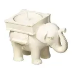 Casa si Gradina - Decoratiuni - Aromaterapie si lumanari - Suporturi lumanari - Suport pentru lumanare, model Elefantul norocos, Gonga® Alb - Infinity.ro