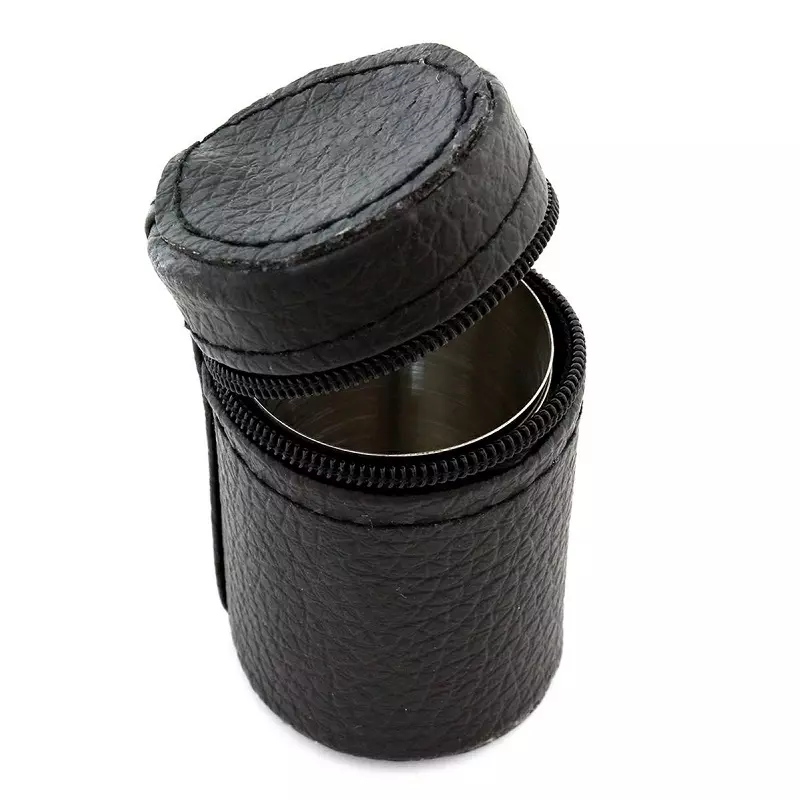 Casa si Gradina - Bucatarie si vesela - Cani si pahare - Pahare - Set de 6 pahare de 30 ml, otel inoxidabil cu husa din piele ecologica, Gonga® Argintiu - Infinity.ro