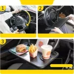 Auto si Moto - Piese auto si accesorii - Caroserie - Usi auto si accesorii - Organizator tip masa auto ,practica pentru volan, 2 in 1, din plastic, Gonga® Negru - Infinity.ro