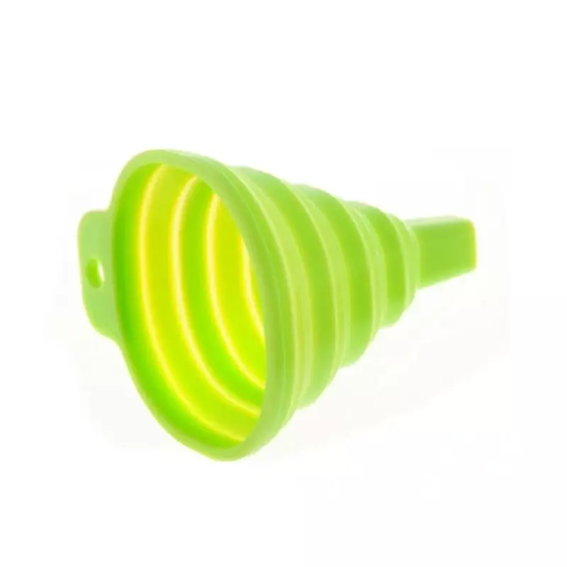 Casa si Gradina - Bucatarie si vesela - Ustensile bucatarie - Site bucatarie, strecuratori si accesorii - Mini palnie pliabila din silicon, 8 x 6 cm, Gonga® Verde - Infinity.ro