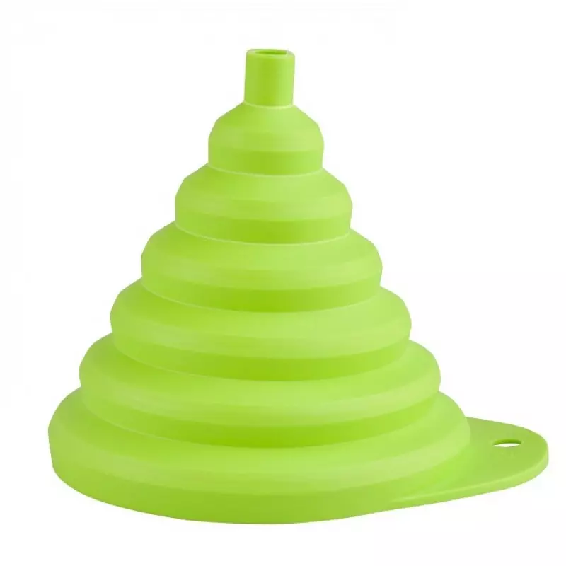 Casa si Gradina - Bucatarie si vesela - Ustensile bucatarie - Site bucatarie, strecuratori si accesorii - Mini palnie pliabila din silicon, 8 x 6 cm, Gonga® Verde - Infinity.ro