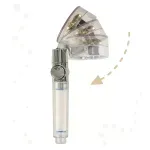 Casa si Gradina - Sanitare - Lavoar baie si accesorii - Accesorii baterii sanitare - Cap de dus cu ventilator si presiune dubla, buton de oprire ON/OFF, Gonga® Auriu - Infinity.ro