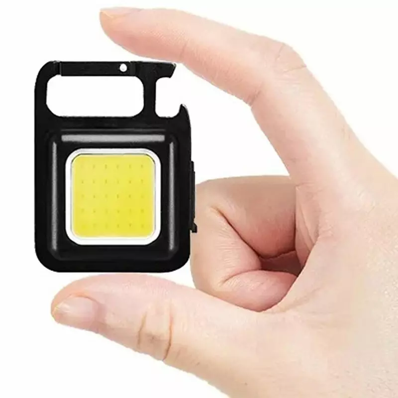 Casa si Gradina - Corpuri si surse de iluminat - Iluminat exterior - Lanterne - Lanterna LED tip breloc, cu carabina si desfacator sticle, lumina COB x36, putere de 6 W, Gonga® Negru - Infinity.ro