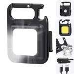 Casa si Gradina - Corpuri si surse de iluminat - Iluminat exterior - Lanterne - Lanterna LED tip breloc, cu carabina si desfacator sticle, lumina COB x36, putere de 6 W, Gonga® Negru - Infinity.ro