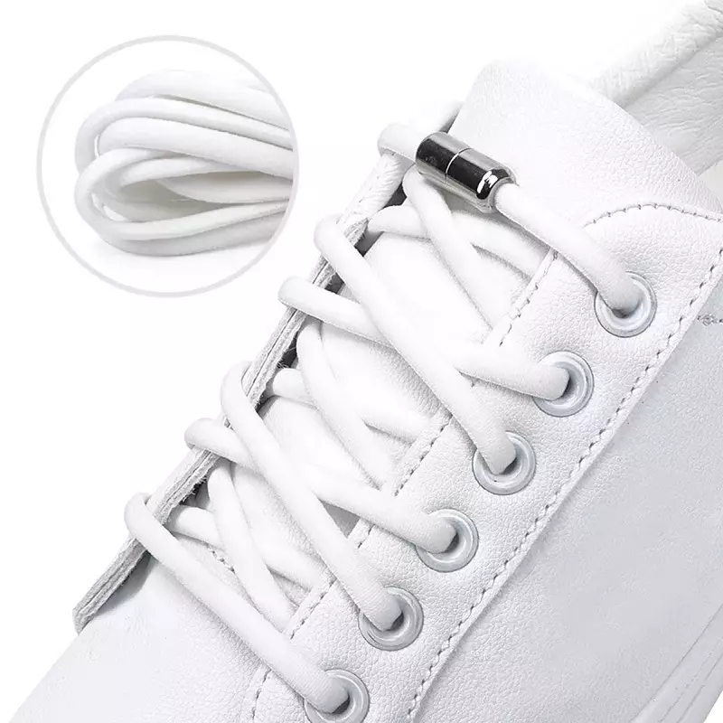 Fashion, accesorii si bijuterii - Femei - Incaltaminte femei - Accesorii incaltaminte - Sireturi elastice fara legare, 100 cm, Gonga® Alb - Infinity.ro