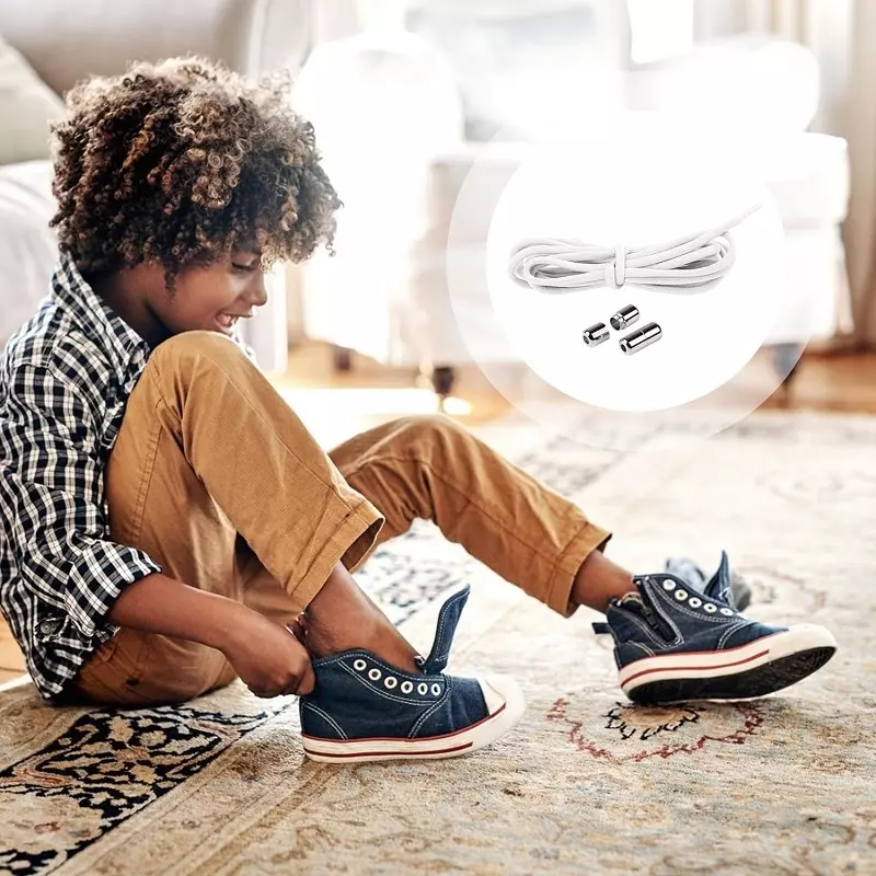 Fashion, accesorii si bijuterii - Femei - Incaltaminte femei - Accesorii incaltaminte - Sireturi elastice fara legare, 100 cm, Gonga® Alb - Infinity.ro