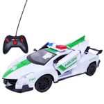 Jucarii, Copii si Bebe - Jucarii si jocuri - Vehicule si jucarii cu telecomanda - Masinute - Masina de Politie Verde cu Telecomanda, Lumini si Acumulator, SALAMANDRA KIDS® - Infinity.ro