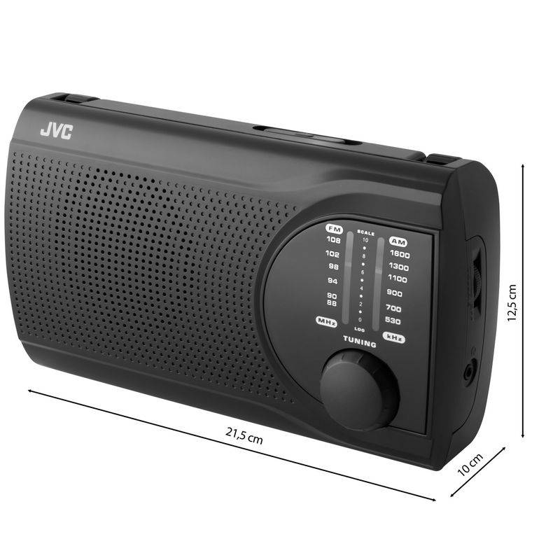 TV, Audio-Video si Foto - Portabile audio - Radio - Radio JVC RA-E321B, tuner analogic FM/AM, mufa jack 3.5 mm pentru casti, negru - Infinity.ro