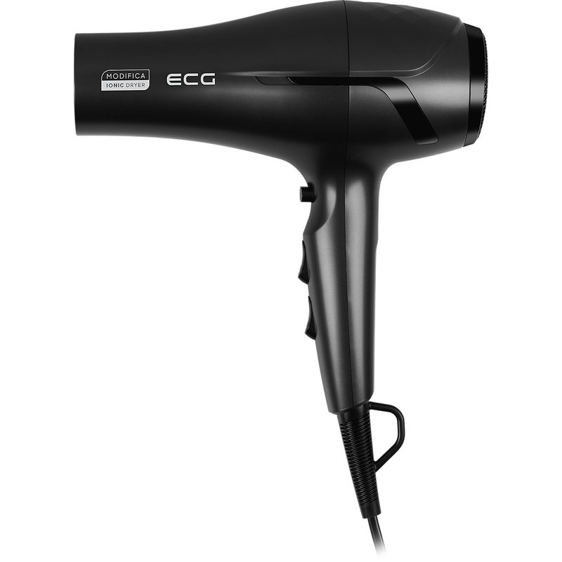 Ingrijire personala si Cosmetice - Aparate & accesorii ingrijire personala - Hair styling - Uscatoare de par - Uscator de par cu ionizare ECG Modifica Nera Grande+, 2200 W, 2 viteze, 3 niveluri de temperatura, difuzor, negru - Infinity.ro